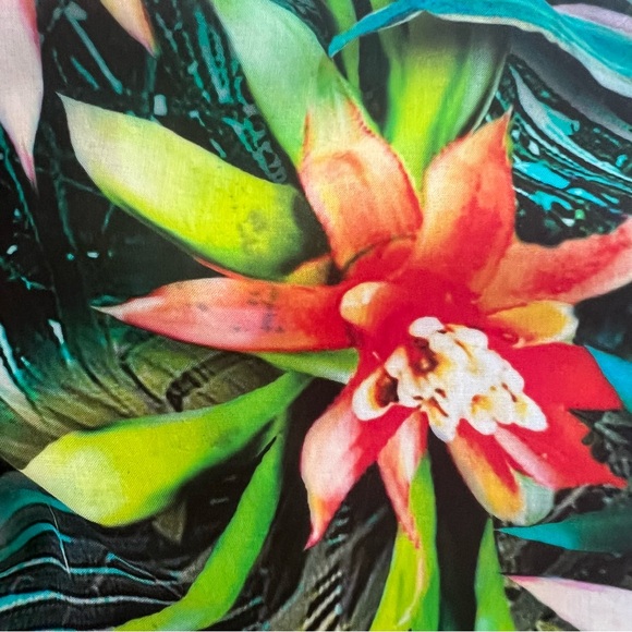 Chico’s Tropical Print Kimono Size Lg/XL Open Caftan Swim Coverup Beach R11 - Picture 5 of 8